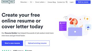 Website screenshot for Resume Help