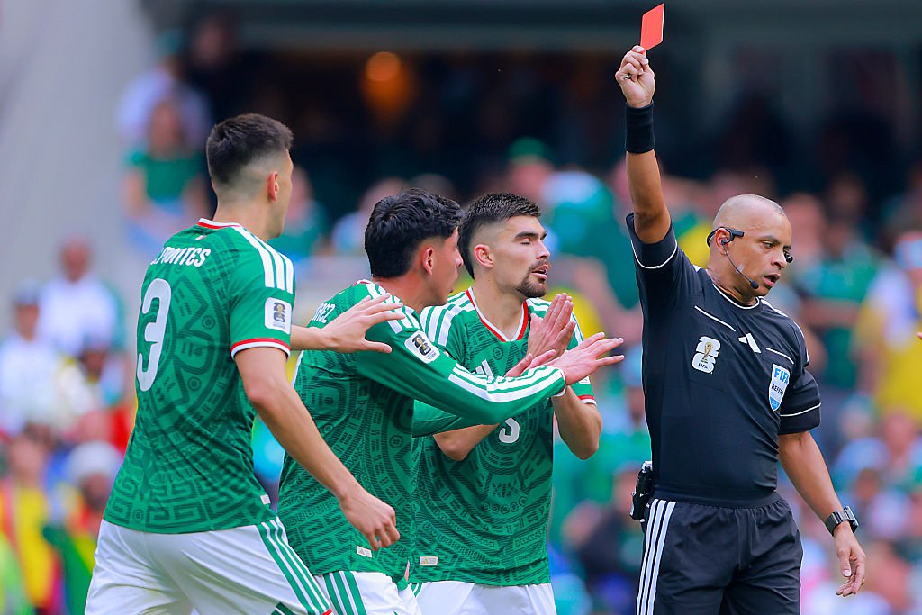Cesar Montes followed two South African players down the tunnel