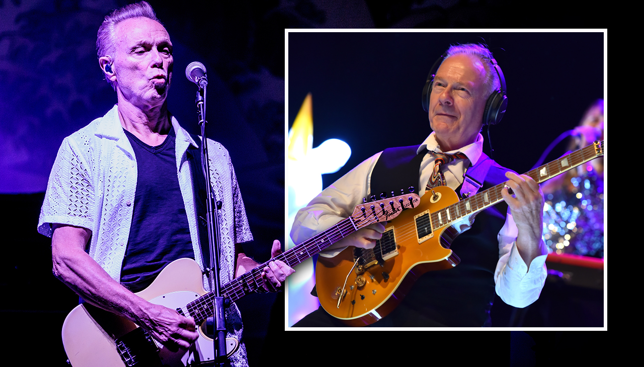 Gary Kemp performs in Milan in 2024; and Robert Fripp performs in London in 2023