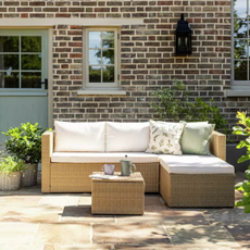 Argos Home 4 Seater Rattan Effect Garden Sofa Set- Natural