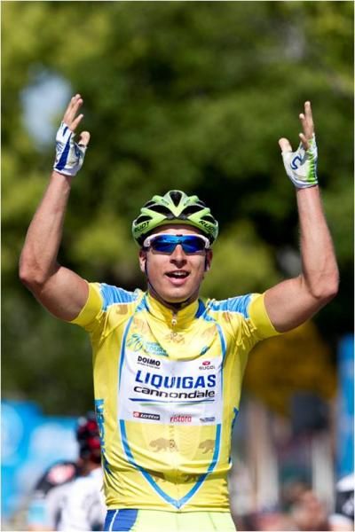 Peter Sagan (Liquigas-Cannondale) celebrates another win at the Amgen Tour of California. This time, Stage 3 to Livermore