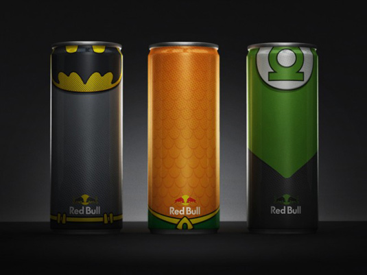 RedBull superhero packaging