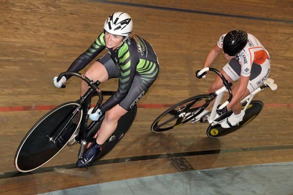 Cristin Walker and Tela Crane get things rolling in the Women's Team Sprint Gold Medal Final.