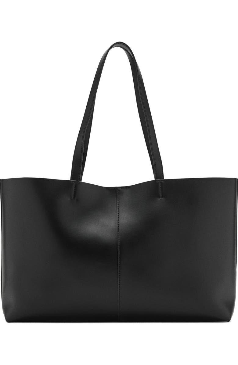 Faux Leather Shopper Tote