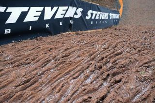 Deep ruts have frozen into the mud on the world championship circuit.