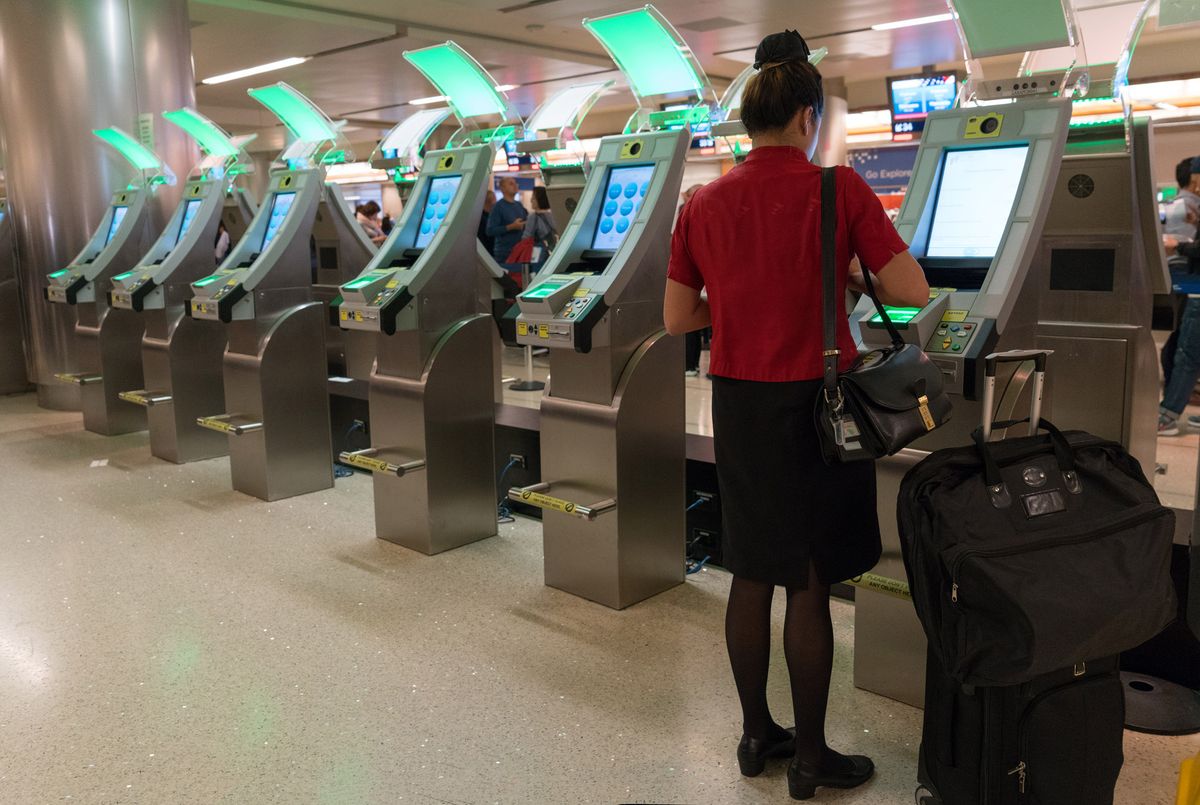 Airport passport-control kiosks at Los Angeles International Airport in 2017.