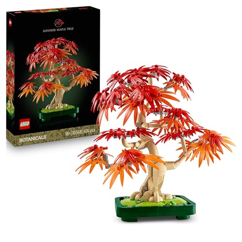 Lego Botanicals Japanese Red Maple Bonsai Tree - Artificial Plant Building Set With Red &amp;amp; Orange Leaves, Plus a Buildable Pot - Diy Home Decor Gift for Adults - 10348