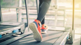 Black Friday Treadmill deals: Close up of shoes on a treadmill