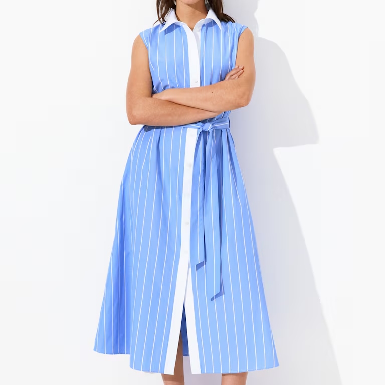 H&M Striped Tie-Belt Shirt Dress