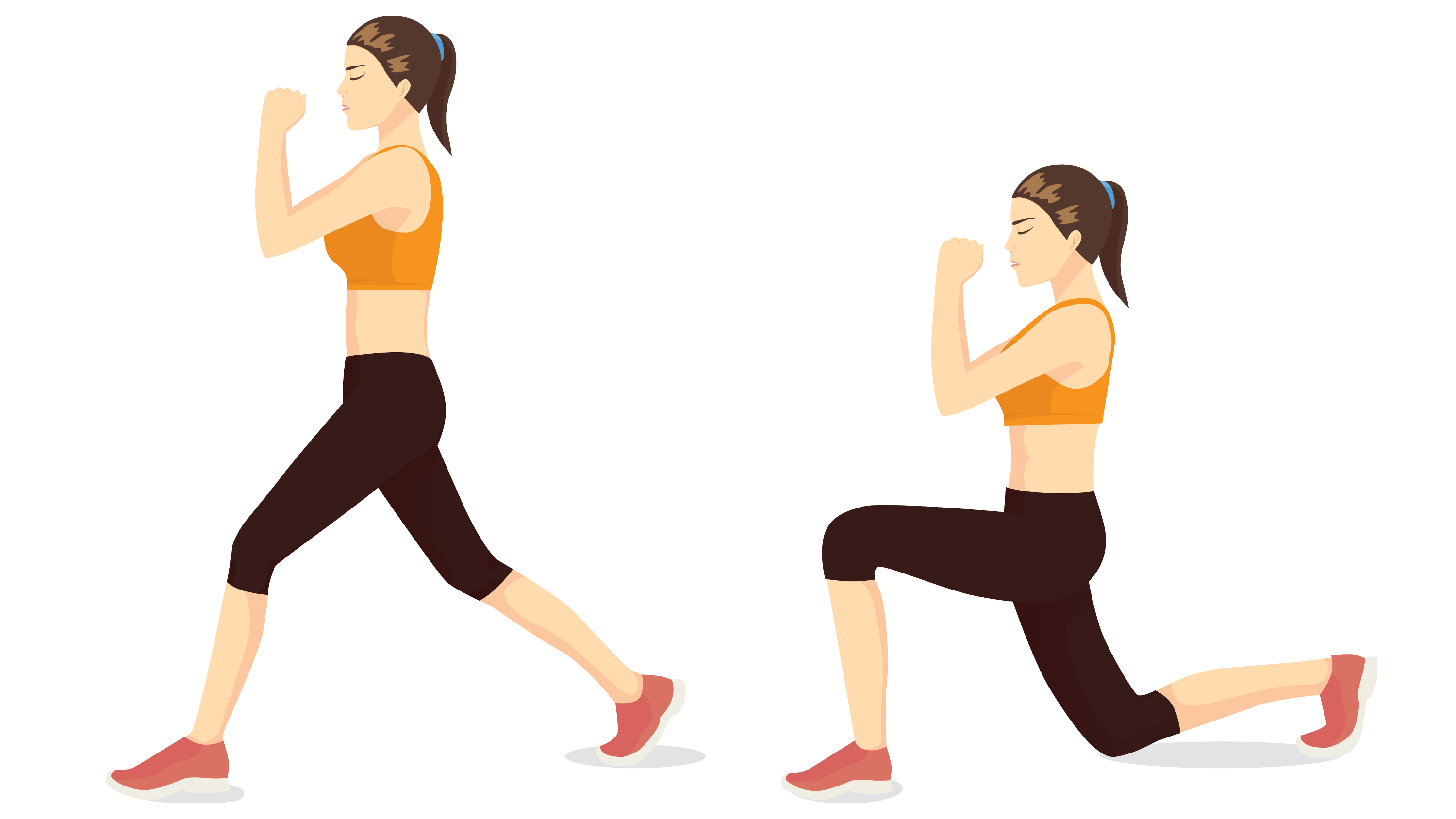 an illustration of a woman performing lunges