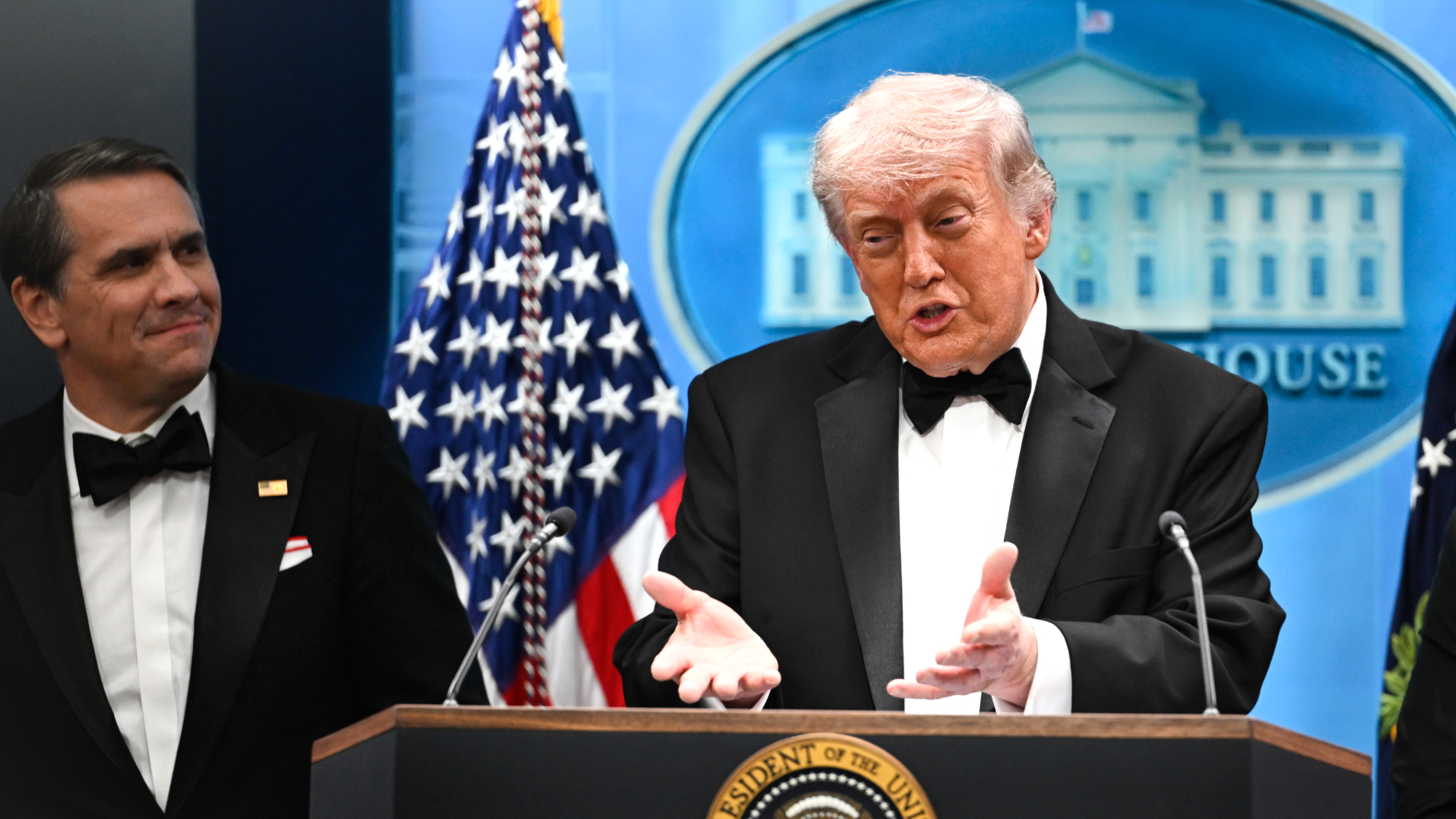Acting Attorney General Todd Blanche and President Donald Trump