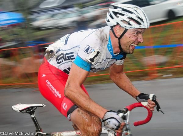Christian Heule (Cannondale p/b Cyclocrossworld) could not match Powers' speed with one lap to go