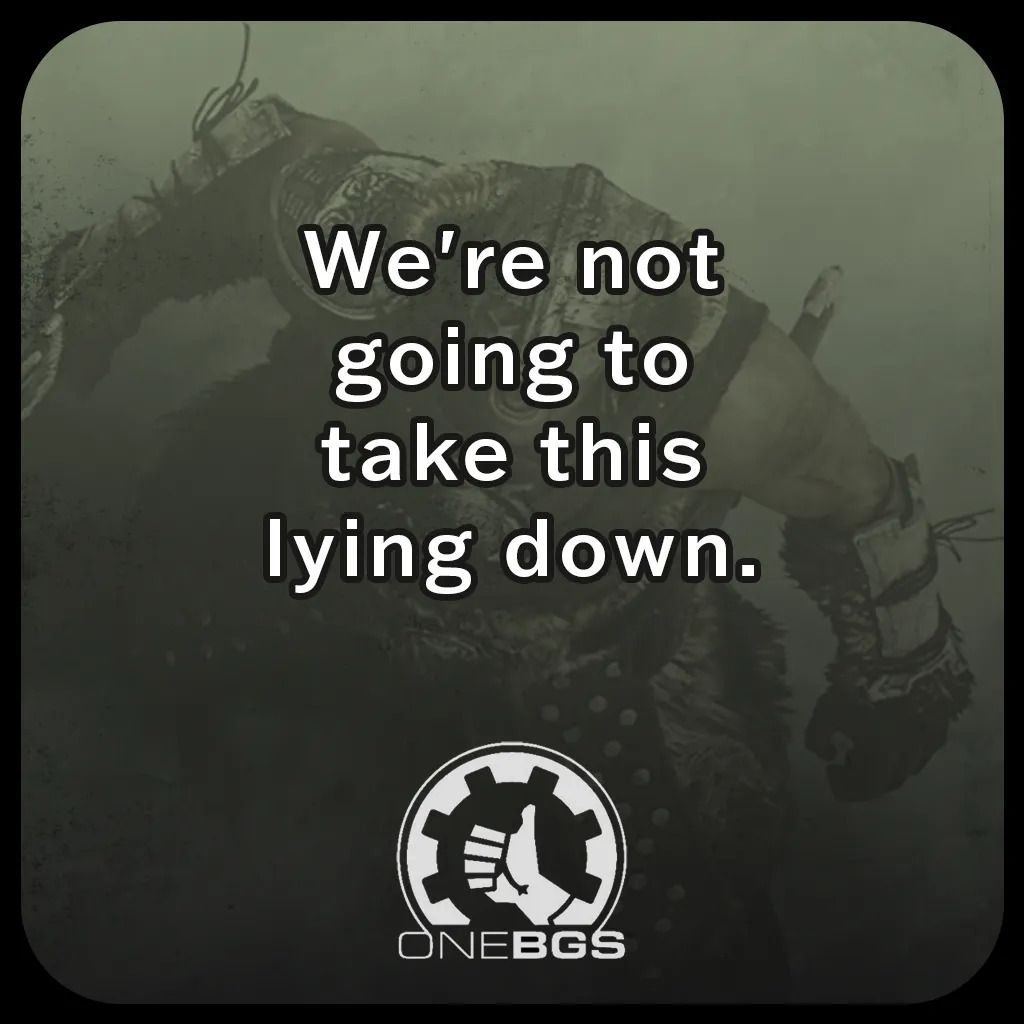 We're not going to take this lying down.