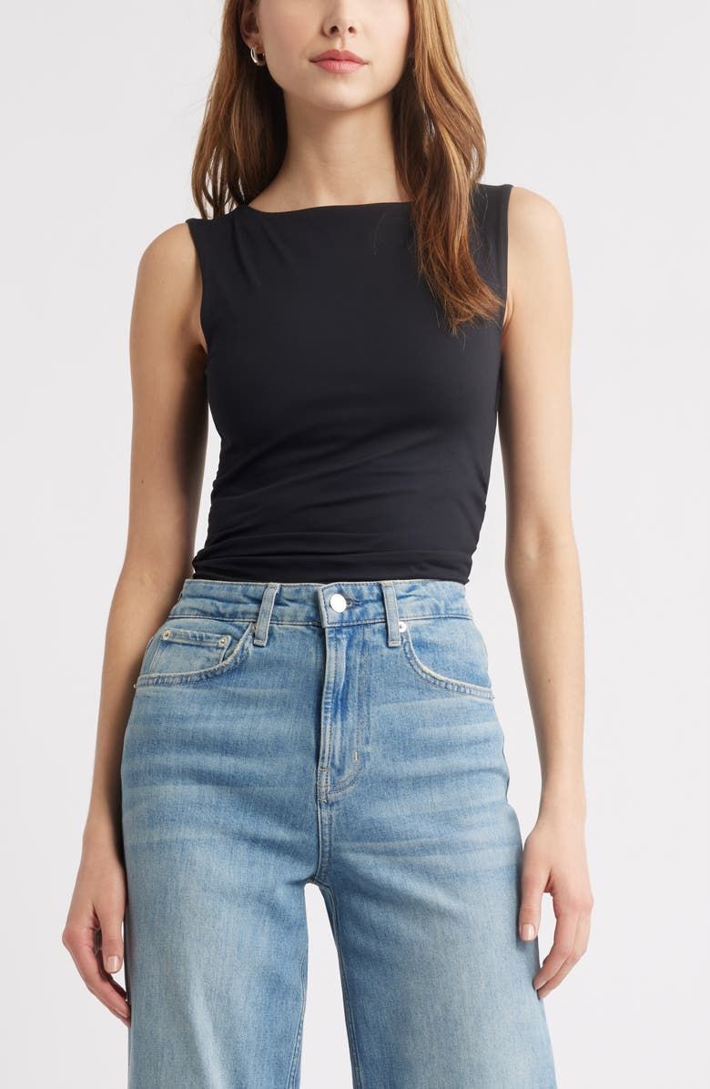 Boat Neck Sleeveless Top
