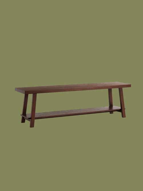 Eliza Wooden Shelf Bench - Walnut