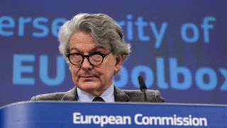 European Commissioner for the Internal Market Thierry Breton speaking at the European Parliament in January 2020