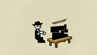 Yahtzee Croshaw plays a videogame on a TV that is hiccupping
