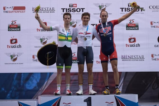 The podium for the Men's Omnium