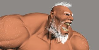 he Ornatrix plug-in is used to replicate Zangief's unique hairstyle