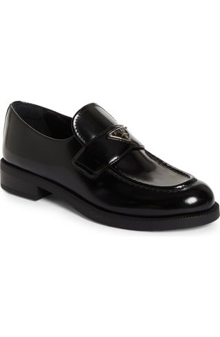 Triangle Logo Patent Leather Loafers