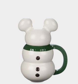 Mickey Mouse Snowman mug on a plain background