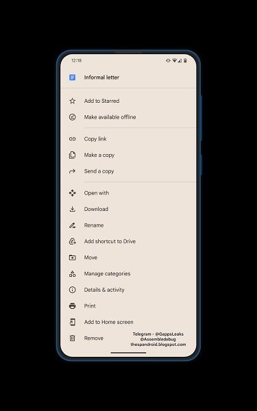 Users should also find an option to choose which categories a document or file falls under.