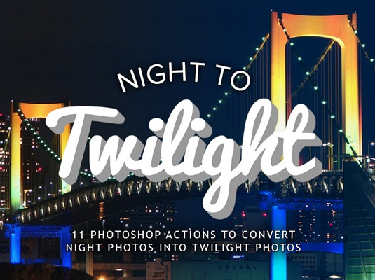 Free Photoshop actions: Night to Twilight