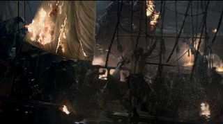 The large-scale set of the Assassin's Creed Unity trailer included a full-sized gunboat