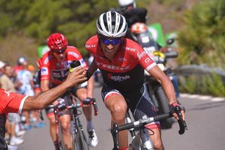 Alberto Contador takes on a drink during stage 6 at the Vuelta