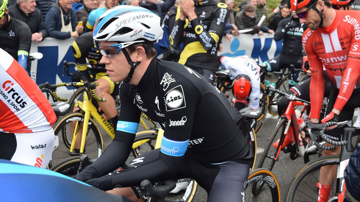 A warm, team issue jacket covered Bob Jungels' national champion colours
