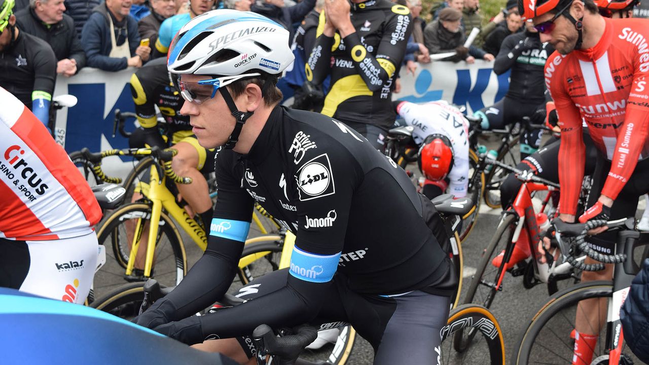 A warm, team issue jacket covered Bob Jungels' national champion colours