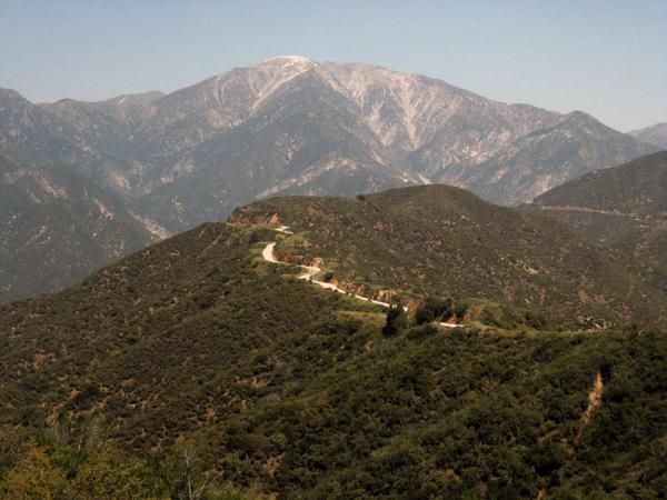 Glendora Ridge Road with Mt. Baldy in the background.