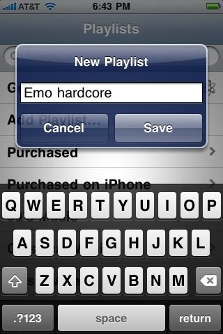 iOS 4 create playlist
