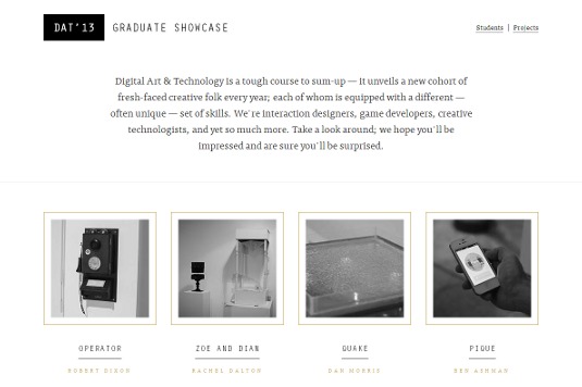 DAT Degree Show is a showcase of select graduates from the BA / BSc (Hons) Digital Art & Technology degree at Plymouth University