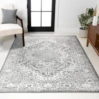JONATHAN Y Modern Persian Light Gray 8 ft. x 10 ft. Distressed Area Rug