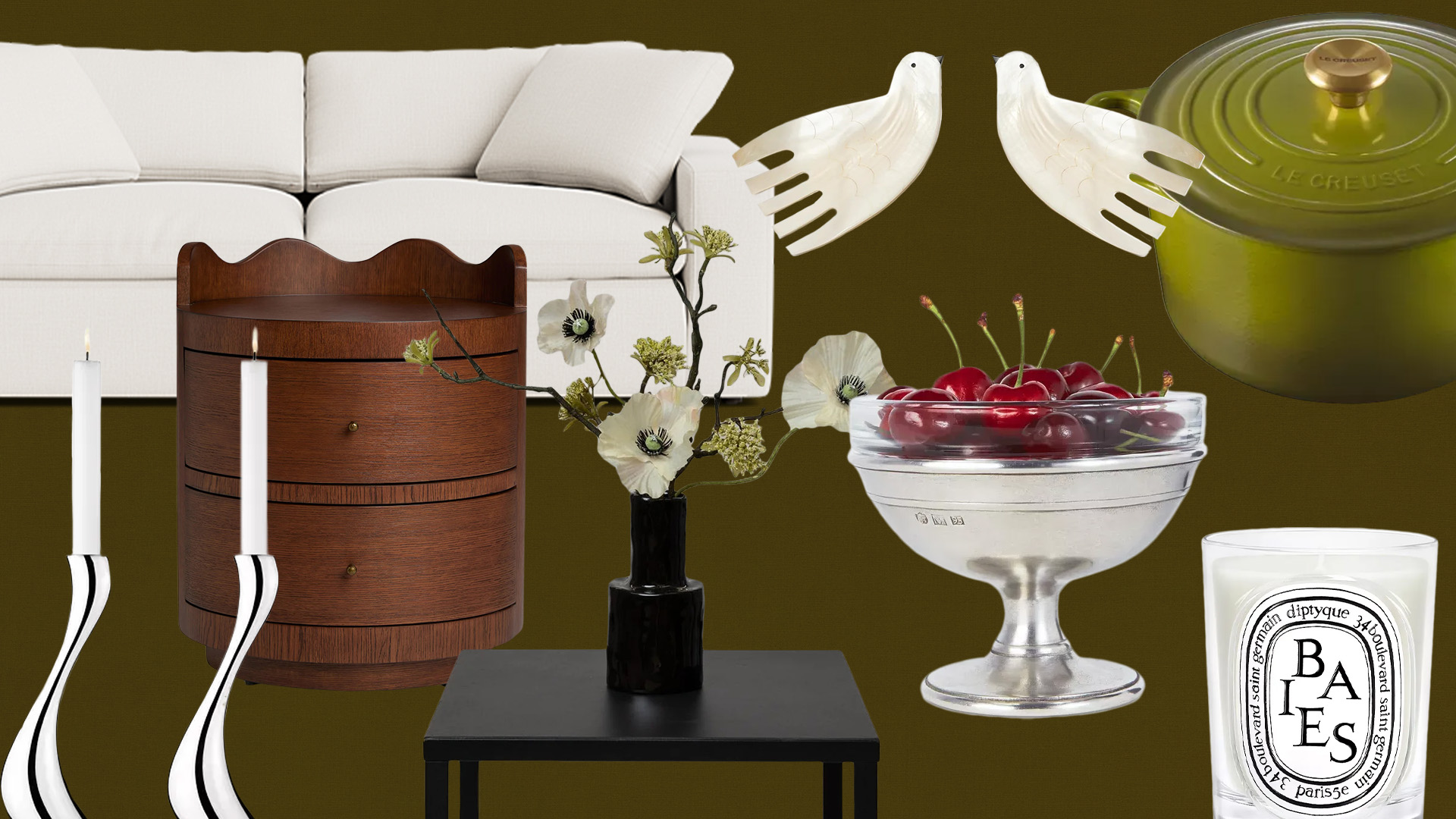Photo collage of different wedding registry products for a 2026 bride.