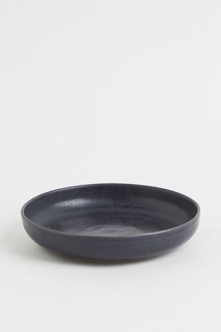 deep dark toned stoneware plate