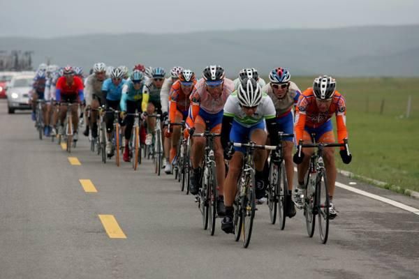 Slovenia and Loborika working it with 5km to go.