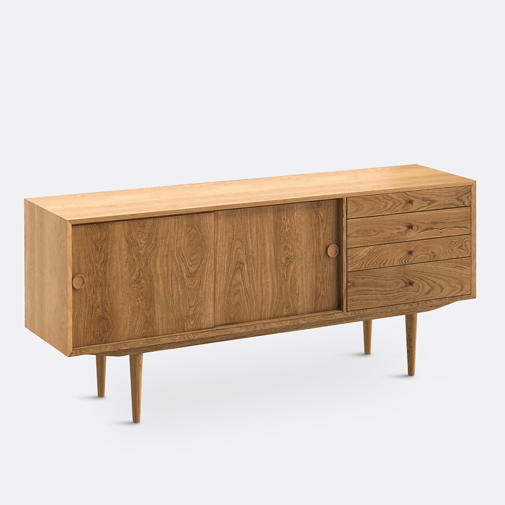 La Redoute Quilda Vintage Style 2-Door 4-Drawer Oak Sideboard