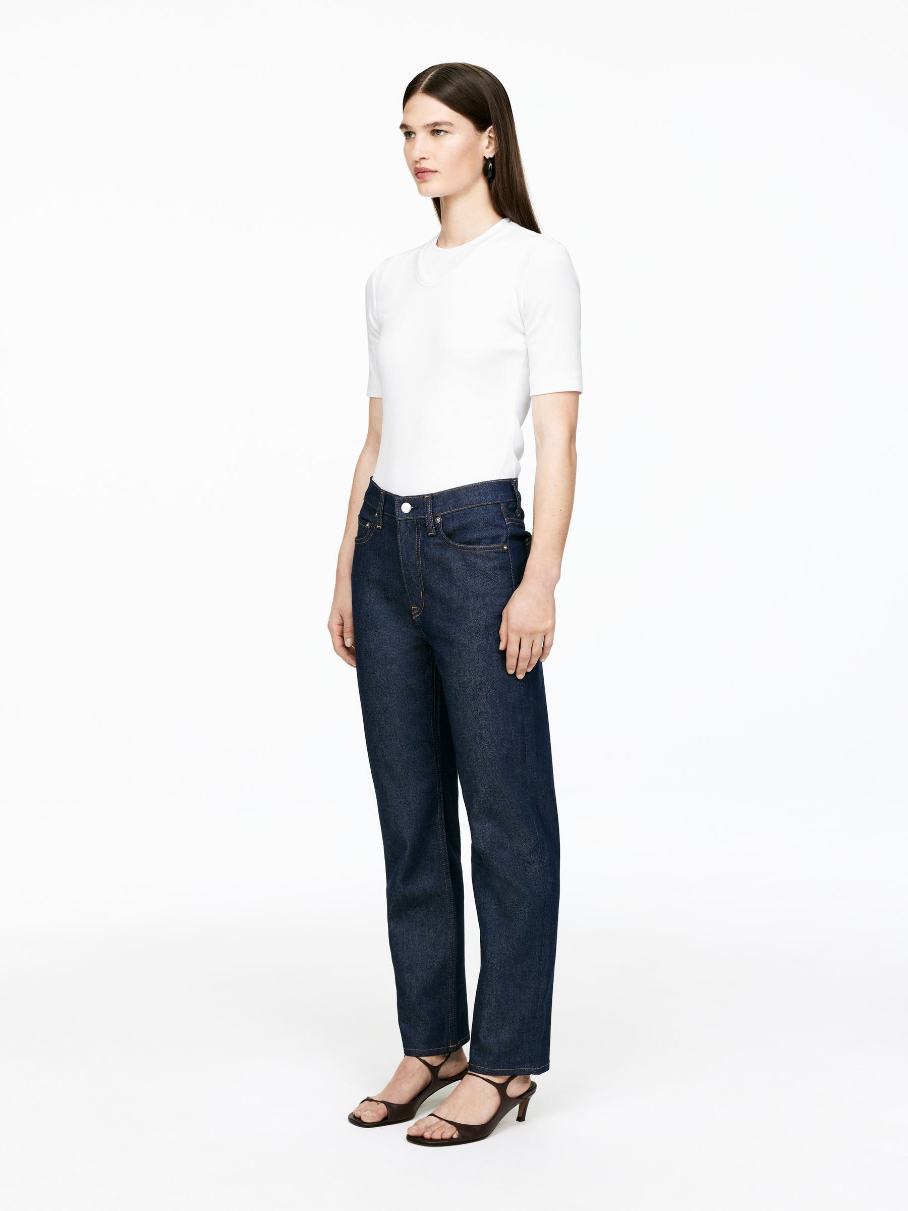 Jade Cropped Slim Jeans &amp;ndash; Dark Blue &amp;ndash; Women &amp;ndash; Arket Gb