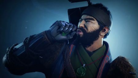 Drifter making an oof face during a Gambit match intro.