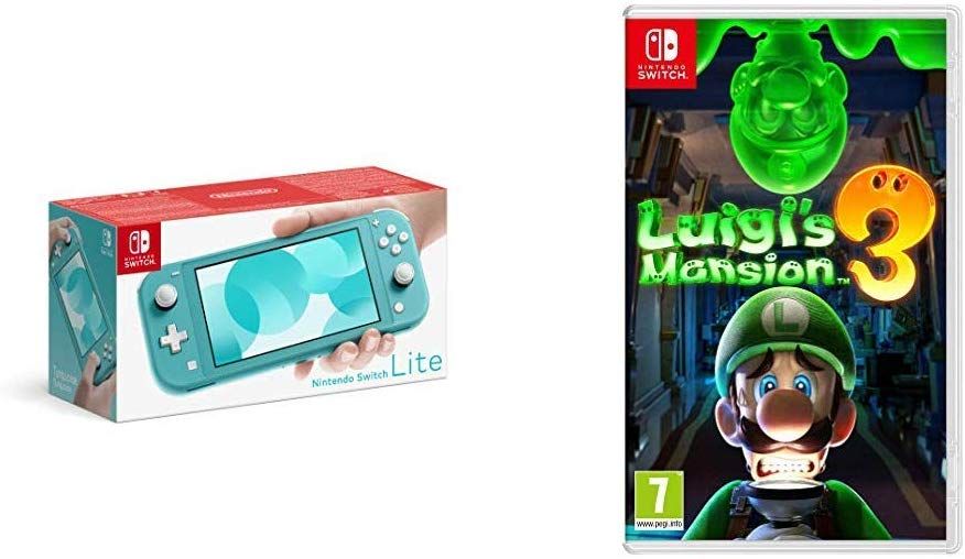 nintendo switch console with luigi's mansion 3