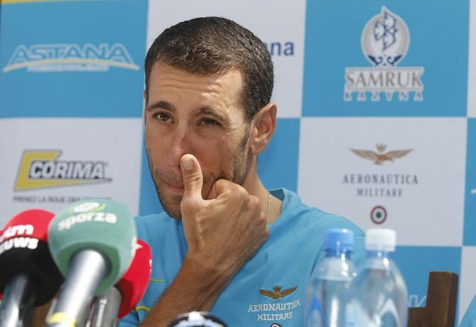 Vincenzo Nibali at the Astana press conference on the Tour de France rest day