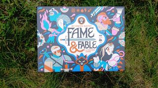 A top-down view of the Fame & Fable box on grass