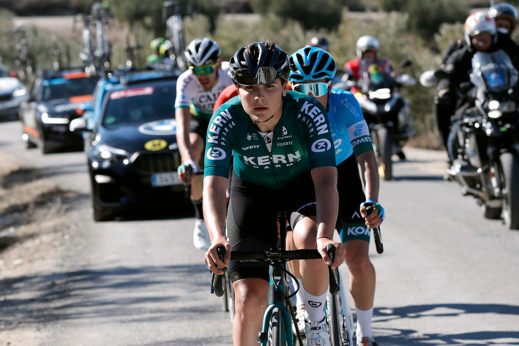 ALCALA LA REAL SPAIN FEBRUARY 17 Ral Garca Pierna of Spain and Team Equipo Kern Pharma competes in the breakaway during the 68th Vuelta A Andalucia Ruta Del Sol 2022 Stage 2 a 1506km stage from Archidona to Alcal La Real 982m 68RdS on February 17 2022 in Alcala la Real Spain Photo by Bas CzerwinskiGetty Images
