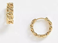 Orelia chain huggie hoop earrings in gold plate | ASOS | £18