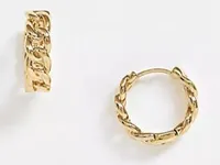 Orelia chain huggie hoop earrings in gold plate | ASOS | £18
