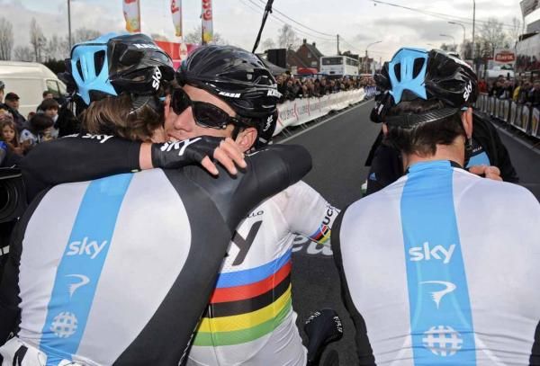 Mark Cavendish (Sky) paid tribute to his team after the Kuurne-Brussel-Kuurne.