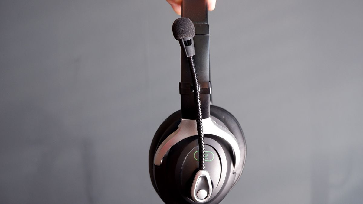 The AceZone A-Spire gaming headset on a grey background.