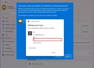 Windows 11 credential for switching accounts